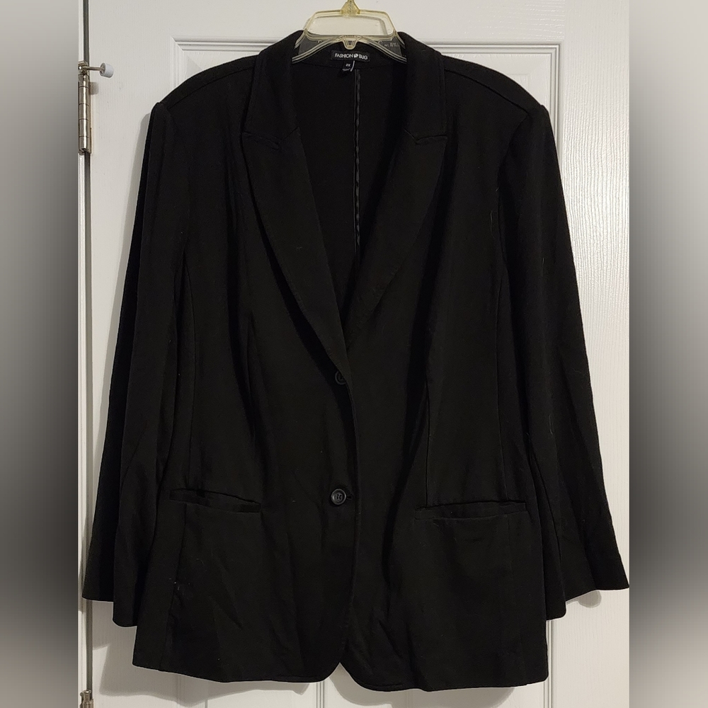 Black Women's Plus Size Boyfriend Style Dress Jacket